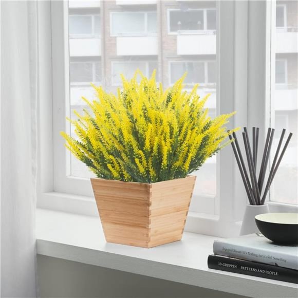 12 Bundles Artificial Lavender Flowers Outdoor UV Resistant Fake Flowers(Yellow) - Picture 2 of 7